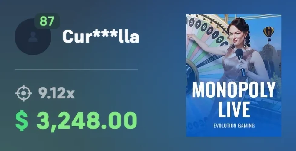 Someone Won 3248 at Monopoly Live - Try It Now