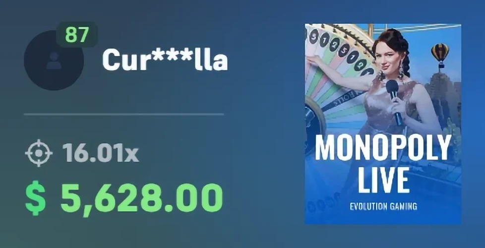 Someone Won 5628 at Monopoly Live - Try It Now